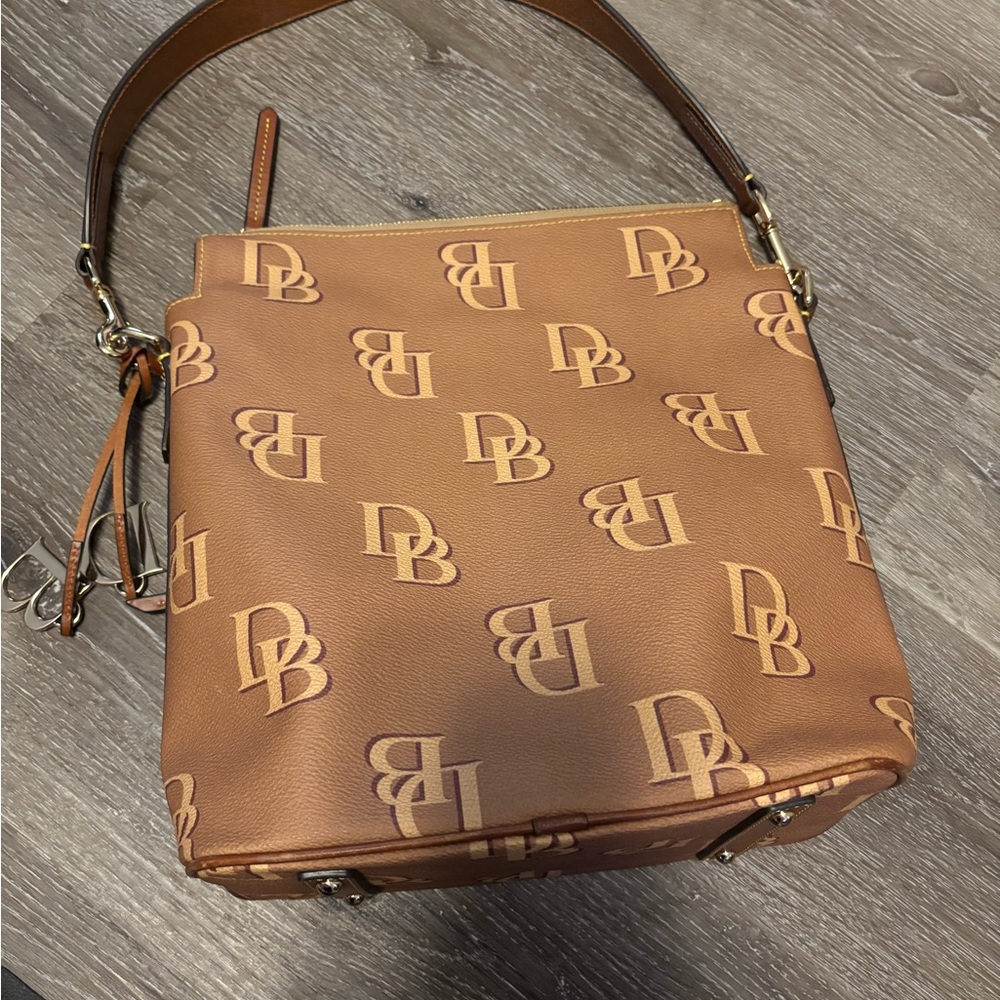 Dooney & Bourke Tan Monogram Shoulder Bag - Picture 6 of 10